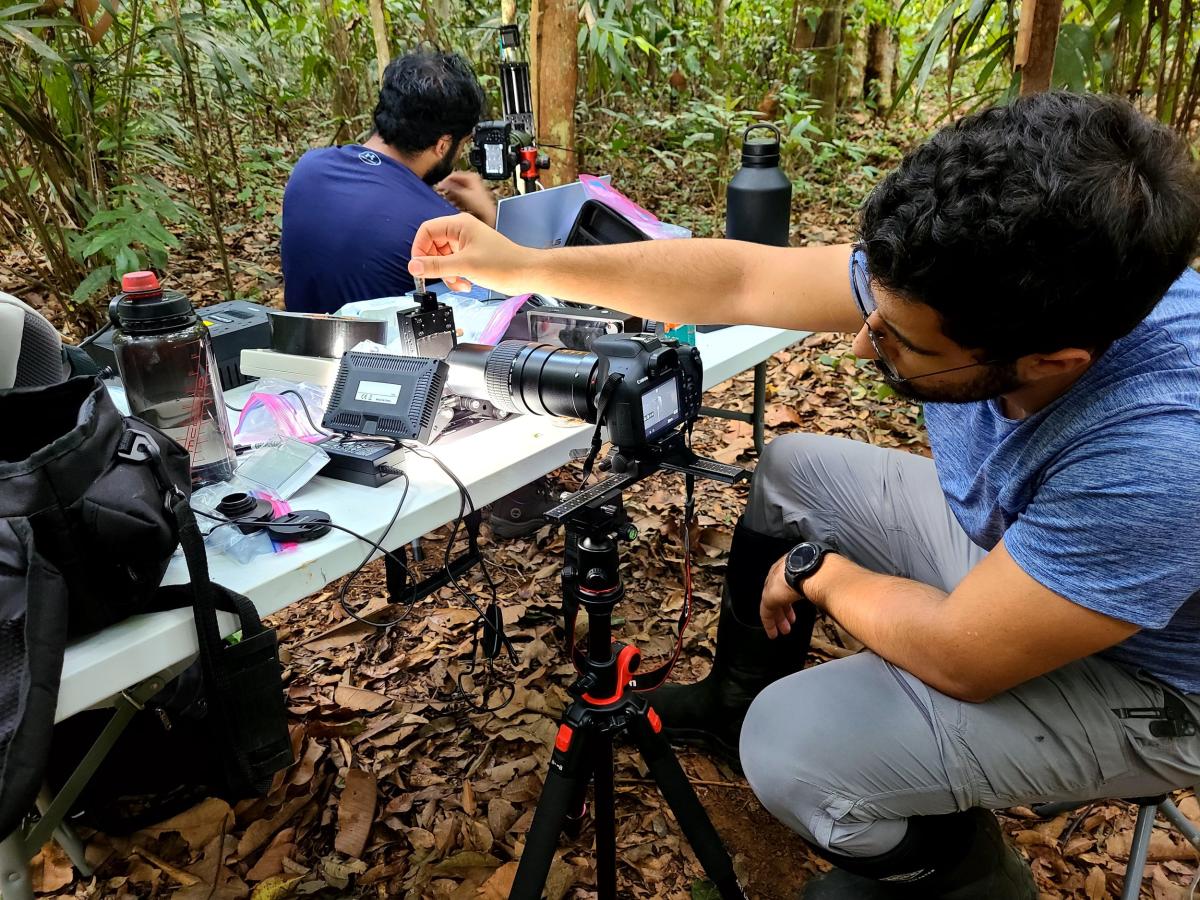 Researchers in Amazon jungle