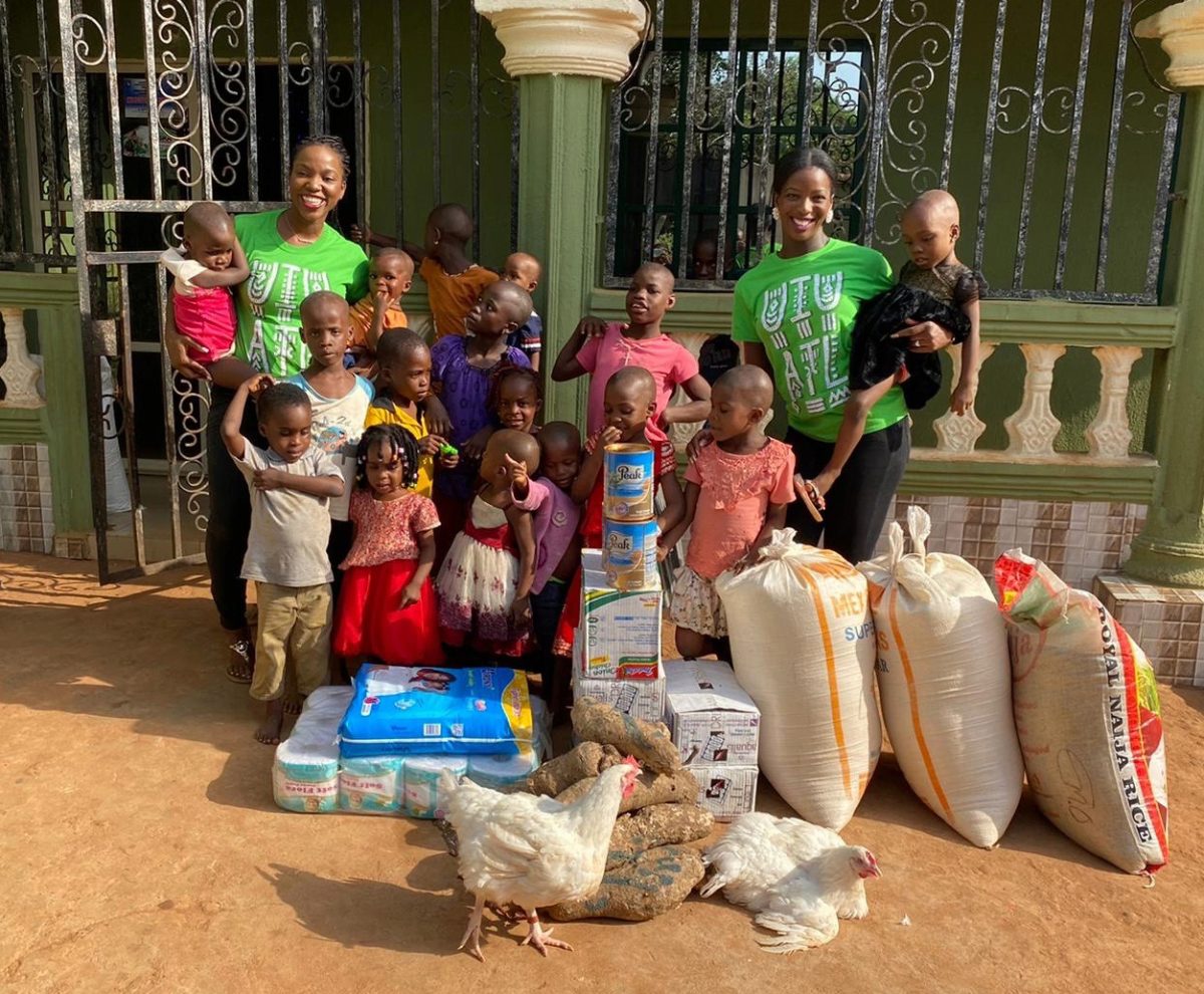 Claudia Okonwko working with kids in Nigeria.