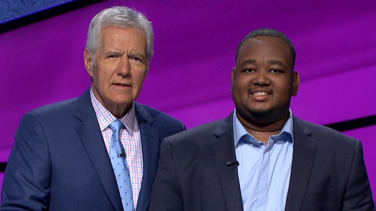 Kelvin Smith and Alex Trebek