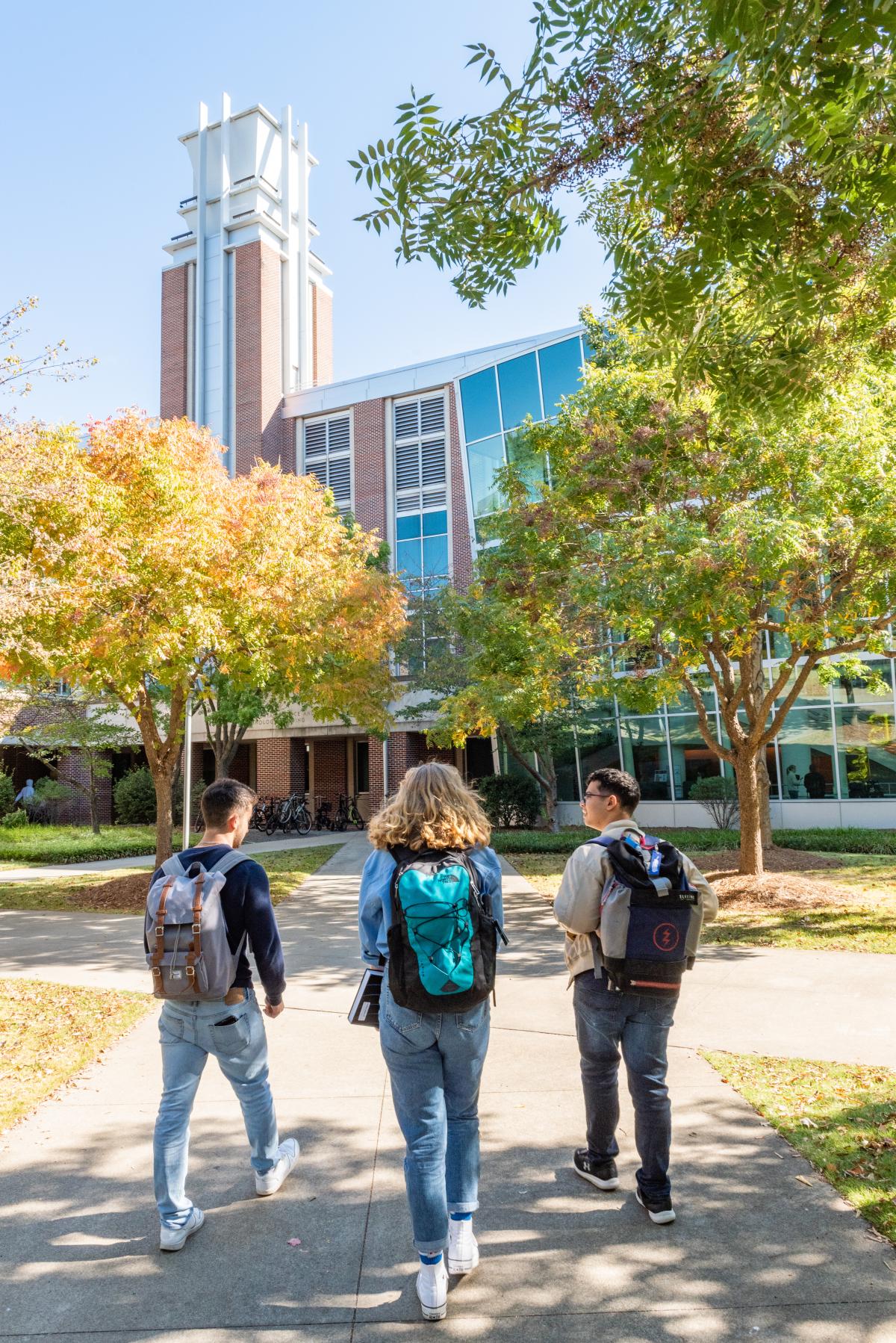 students walking on bioquad