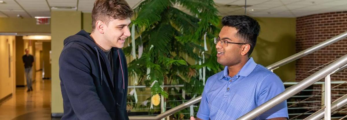 undergrad students in building atrium