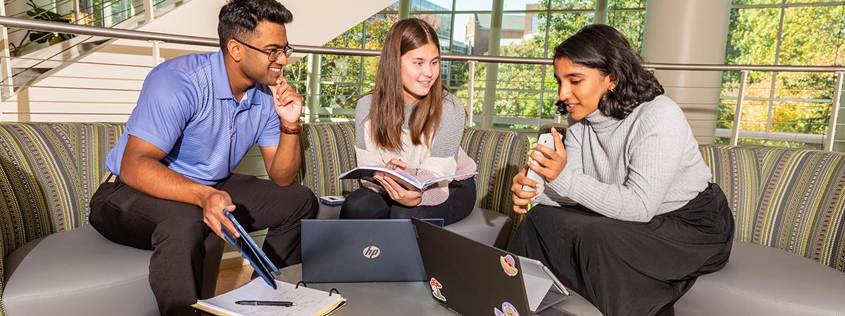 students in atrium