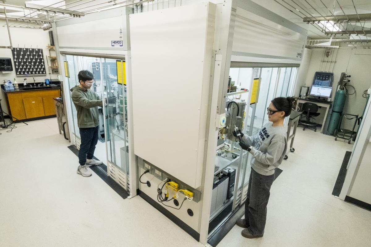 Grad students in lab